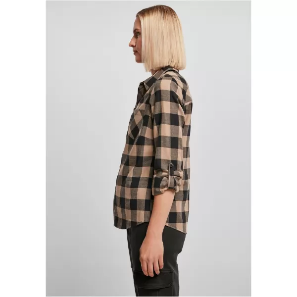  Dámská košile URBAN CLASSICS TB1280 BLACK/SOFT TAUPE 