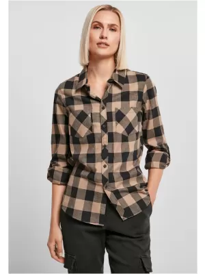 Dámská košile URBAN CLASSICS TB1280 BLACK/SOFT TAUPE
