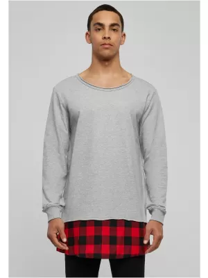 Pánská mikina URBAN CLASSICS TB1250 GREY/BLACK/RED