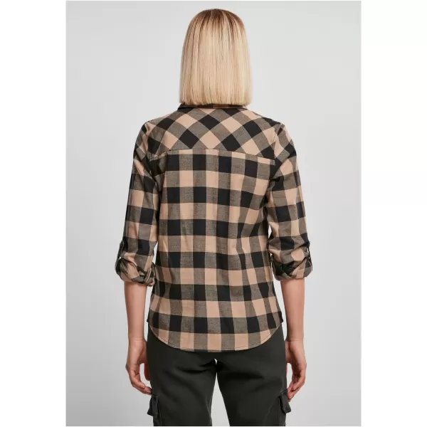  Dámská košile URBAN CLASSICS TB1280 BLACK/SOFT TAUPE 