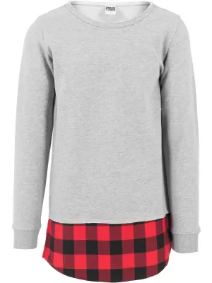 Pánská mikina URBAN CLASSICS TB1250 GREY/BLACK/RED