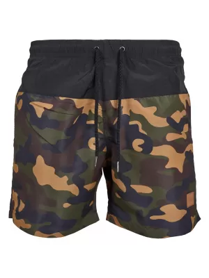 Pánské kraťasy URBAN CLASSICS TB1026 BLACK/WOOD CAMO