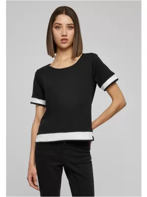 Dámské triko URBAN CLASSICS TB1197 BLACK/WHITE