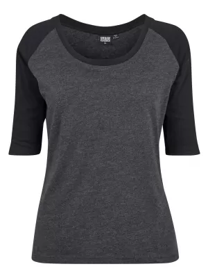Dámské triko URBAN CLASSICS TB733 CHARCOAL/BLACK