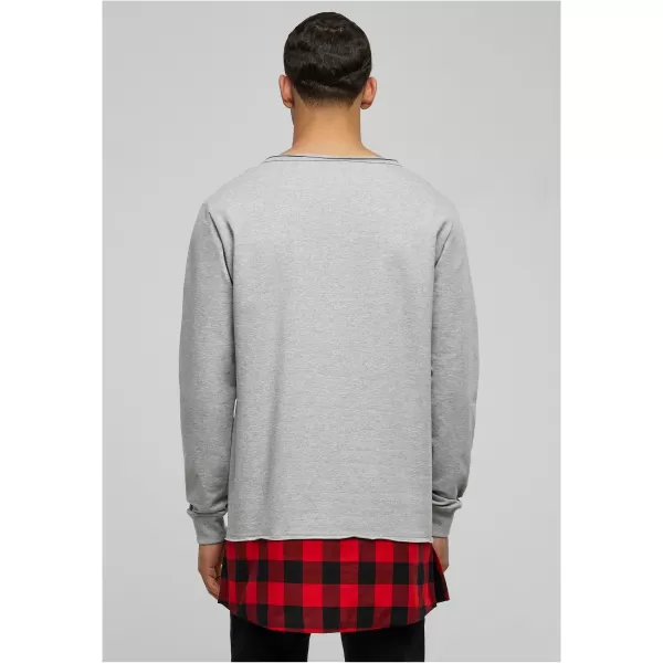  Pánská mikina URBAN CLASSICS TB1250 GREY/BLACK/RED 