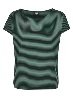 Dámské triko URBAN CLASSICS TB2824 DARK FRESHGREEN/BLACK