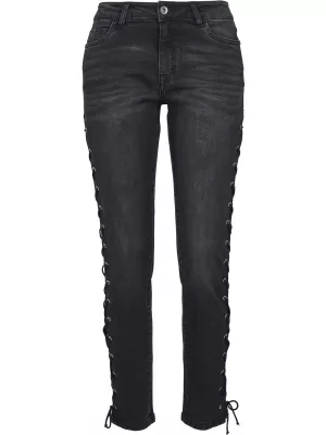 Dámské kalhoty URBAN CLASSICS TB2003 BLACK WASHED