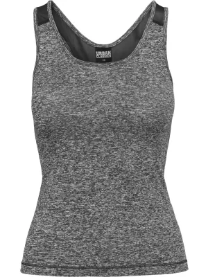 Dámské tílko URBAN CLASSICS TB1657 CHARCOAL/WHITE/BLACK