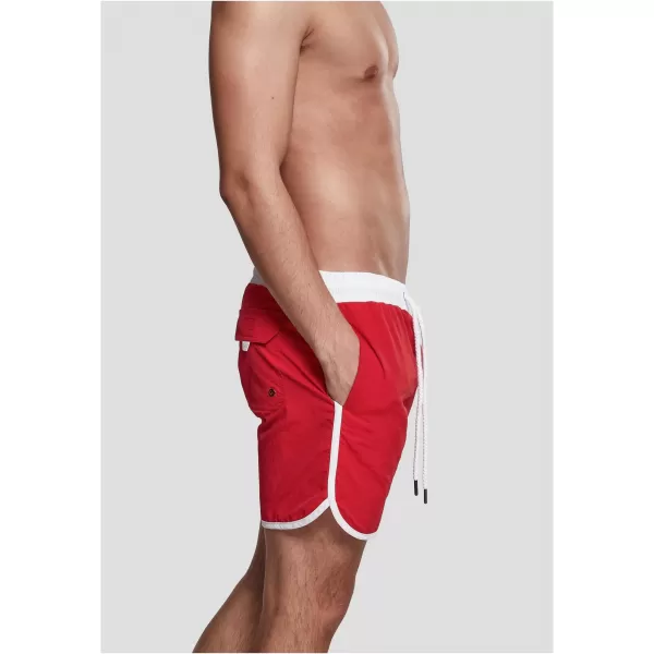  Pánské kraťasy URBAN CLASSICS TB2050 FIRE RED/WHITE 