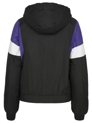 Dámská bunda URBAN CLASSICS TB2445 BLACK/ULTRA VIOLET/WHITE