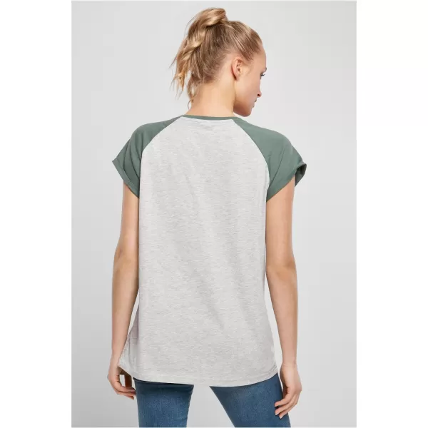  Dámské triko URBAN CLASSICS TB1913 LIGHT GREY/PALE LEAF 