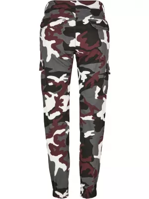 Dámské kalhoty URBAN CLASSICS TB3047 WINE CAMO