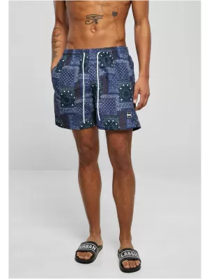 Pánské kraťasy URBAN CLASSICS TB2679 NAVY BANDANA AOP