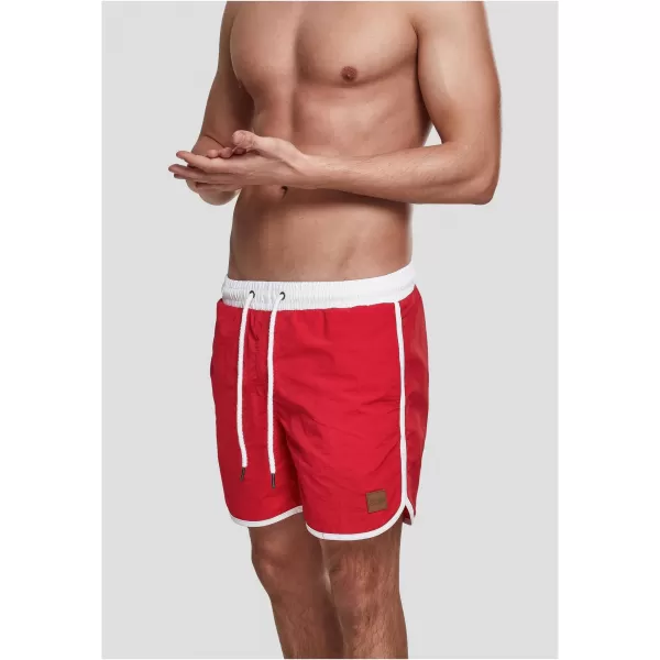  Pánské kraťasy URBAN CLASSICS TB2050 FIRE RED/WHITE 