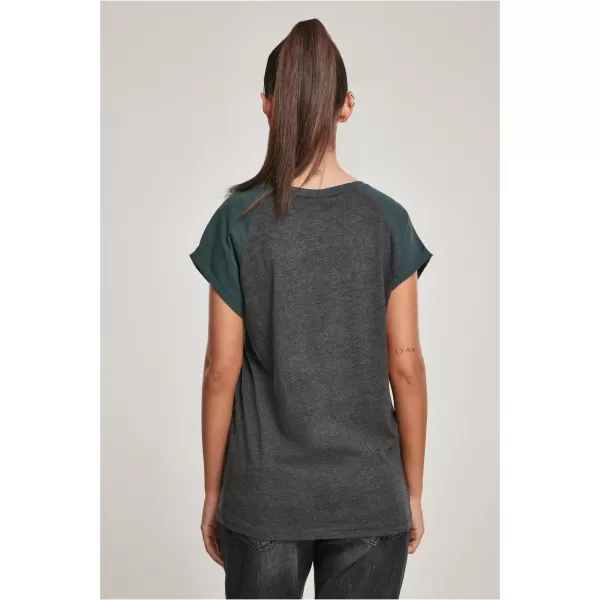  Dámské triko URBAN CLASSICS TB1913 CHARCOAL/BOTTLE GREEN 