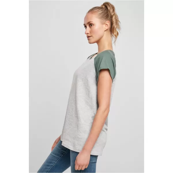  Dámské triko URBAN CLASSICS TB1913 LIGHT GREY/PALE LEAF 