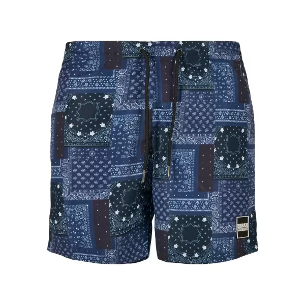  Pánské kraťasy URBAN CLASSICS TB2679 NAVY BANDANA AOP 