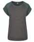 Dámské triko URBAN CLASSICS TB1913 CHARCOAL/BOTTLE GREEN