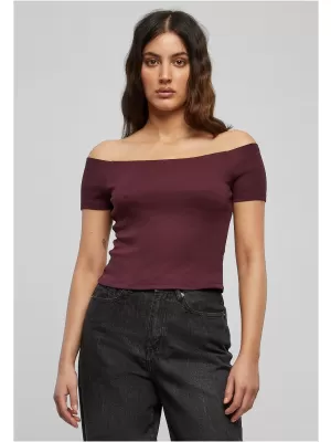 Dámské triko URBAN CLASSICS TB1500 RED WINE