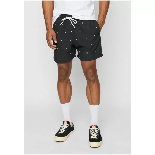  Pánské kraťasy URBAN CLASSICS TB2680 BLACK/PALM TREE 