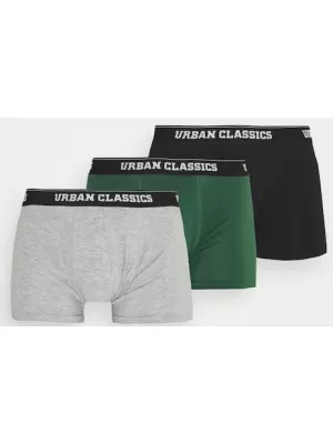 Pánské boxerky URBAN CLASSICS TB3708 GREY/DARK GREEN/BLACK