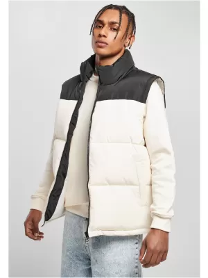 Pánská vesta URBAN CLASSICS TB4476 BLACK/WHITE SAND