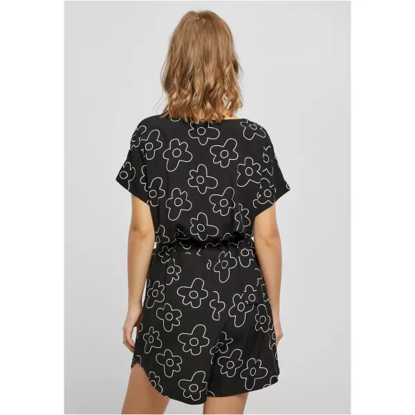  Dámský overal URBAN CLASSICS TB4096 BLACK FLOWER 