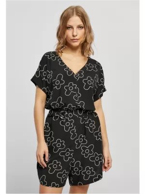 Dámský overal URBAN CLASSICS TB4096 BLACK FLOWER