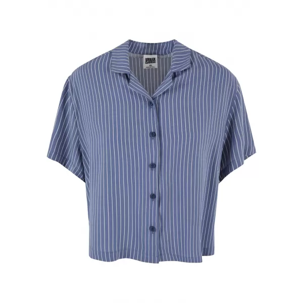  Dámská košile URBAN CLASSICS TB4365 VINTAGE BLUE PIN STRIPE 