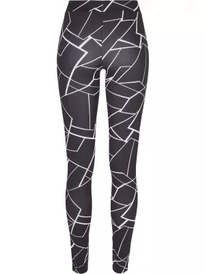 Dámské legíny URBAN CLASSICS TB3786 GEOMETRIC BLACK