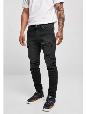 Pánské džíny URBAN CLASSICS TB4661 REALBLK HEAVY DESTROYED WASHED