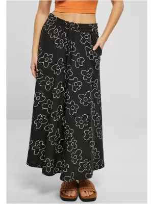 Dámská sukně URBAN CLASSICS TB4099 BLACK FLOWER