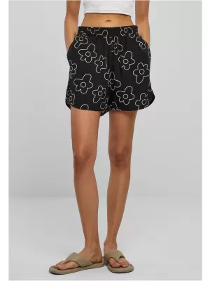 Dámské kraťasy URBAN CLASSICS TB3435-01709 BLACK FLOWER