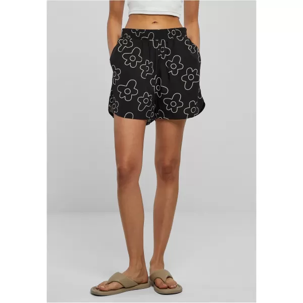  Dámské kraťasy URBAN CLASSICS TB3435-01709 BLACK FLOWER 