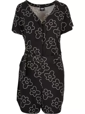 Dámský overal URBAN CLASSICS TB4096 BLACK FLOWER