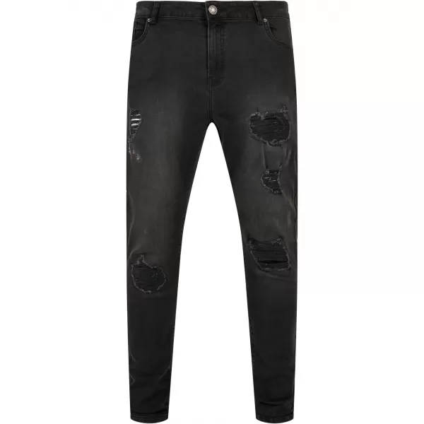  Pánské džíny URBAN CLASSICS TB4661 REALBLK HEAVY DESTROYED WASHED 