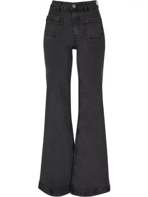 Dámské kalhoty URBAN CLASSICS TB5452 BLACK WASHED