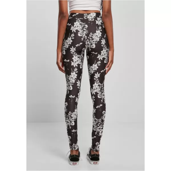  Dámské legíny URBAN CLASSICS TB4771 BLACK FLOWER 