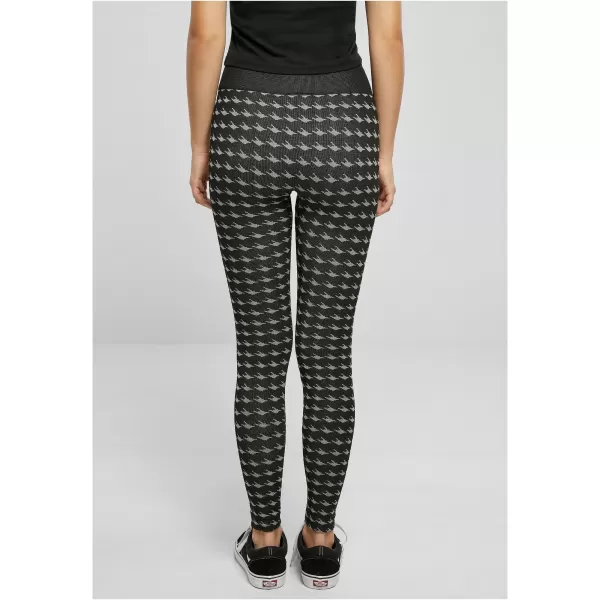 Dámské legíny URBAN CLASSICS TB5423 BLACK HOUNDSTOOTH 