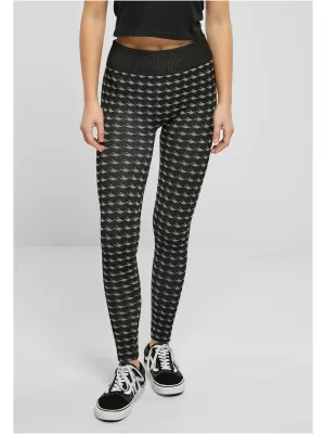 Dámské legíny URBAN CLASSICS TB5423 BLACK HOUNDSTOOTH