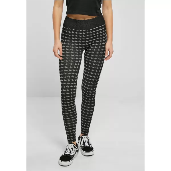  Dámské legíny URBAN CLASSICS TB5423 BLACK HOUNDSTOOTH 