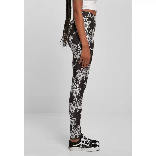  Dámské legíny URBAN CLASSICS TB4771 BLACK FLOWER 