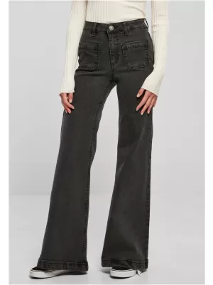 Dámské kalhoty URBAN CLASSICS TB5452 BLACK WASHED