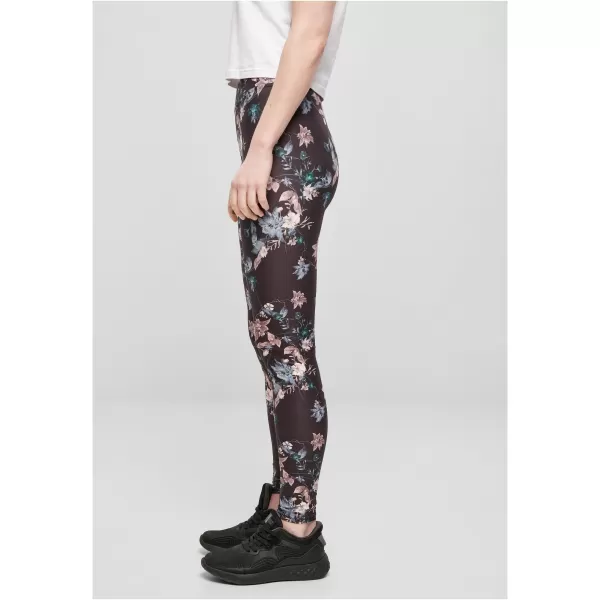  Dámské legíny URBAN CLASSICS TB4771 BLACK SOFT FLOWER 