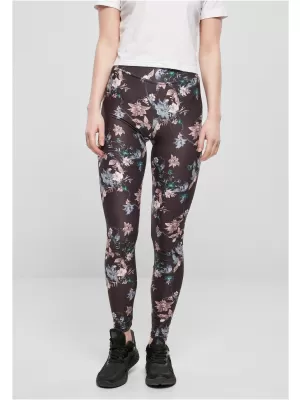 Dámské legíny URBAN CLASSICS TB4771 BLACK SOFT FLOWER