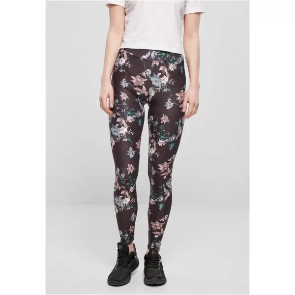  Dámské legíny URBAN CLASSICS TB4771 BLACK SOFT FLOWER 
