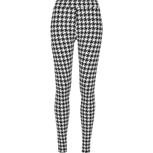  Dámské legíny URBAN CLASSICS TB4771 BLACK HOUNDSTOOTH 