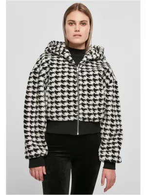 Dámská bunda URBAN CLASSICS TB5079 BLACK HOUNDSTOOTH