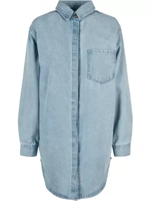 Dámské šaty URBAN CLASSICS TB4753 TINTEDLIGHT BLUEWASHED