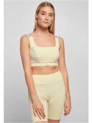 Dámská podprsenka URBAN CLASSICS TB5017 SOFT YELLOW/SOFT SEA GRASS/VABLUE